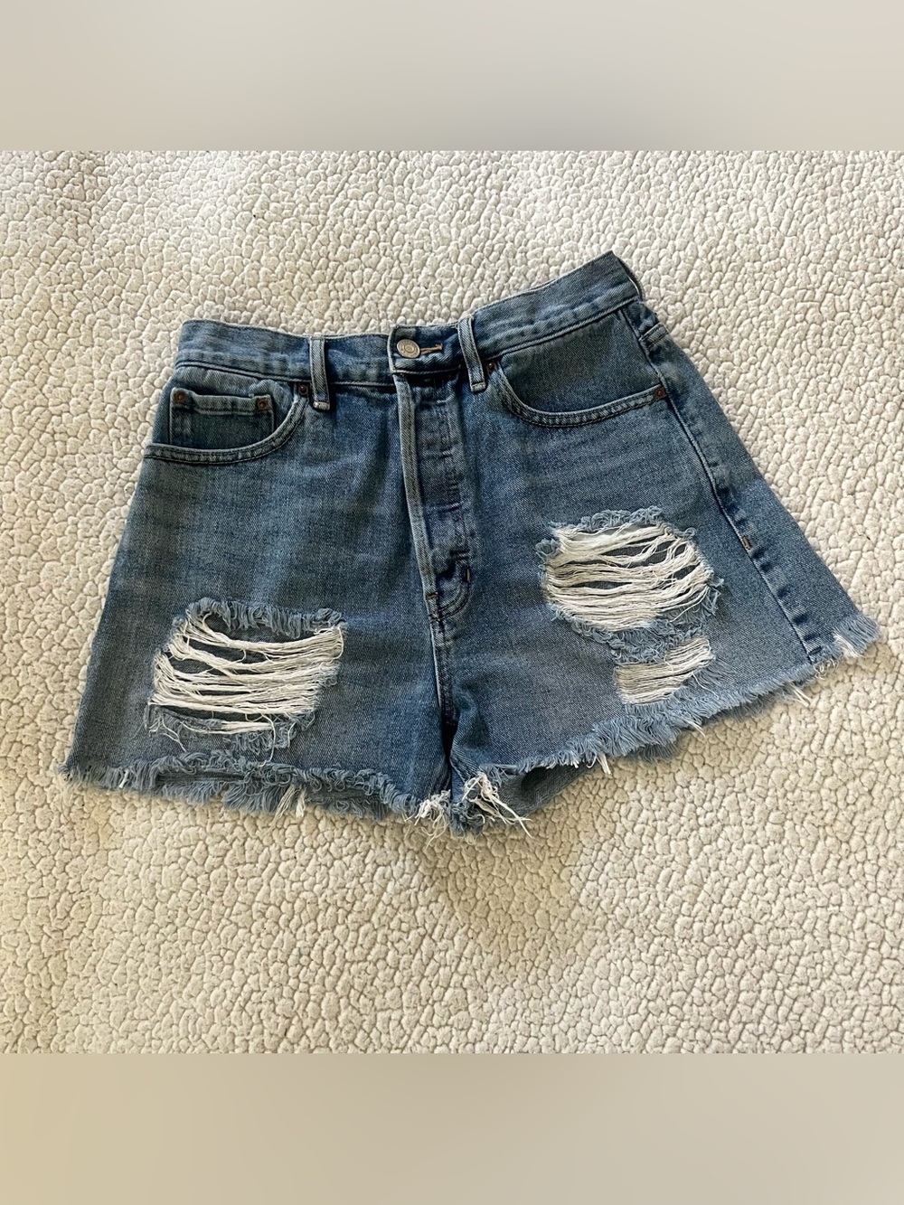 PacSun Ultra High Rise Vintage Distressed Denim Shorts 27